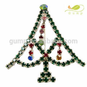 Venda Por Atacado árvore de Natal pin broche de cristal